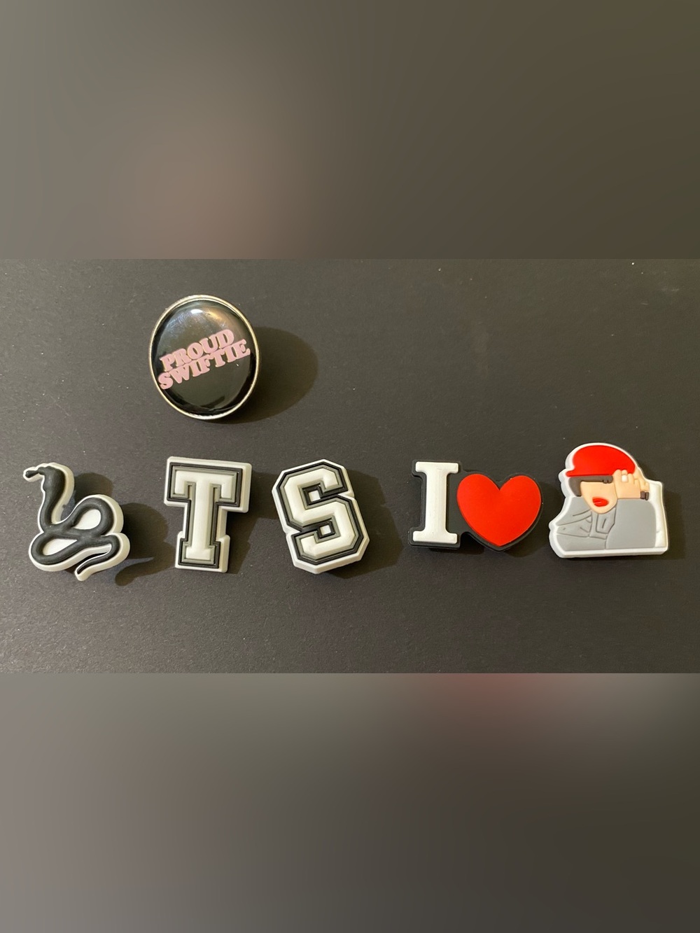 Taylor Swift Croc Charms And Pin NWOT